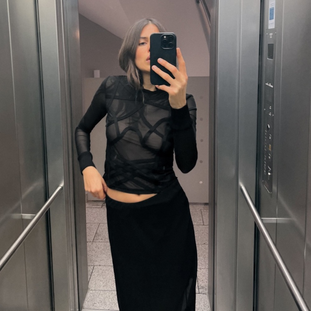 Zara Semi-Sheer knit top